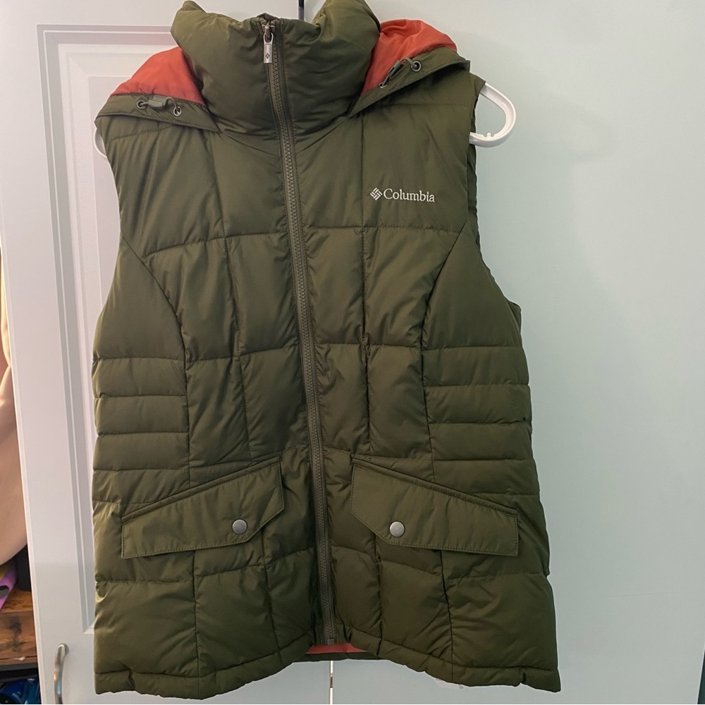 Green Columbia Puff Vest Women’s L
